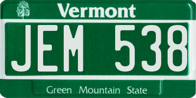 VT license plate JEM538