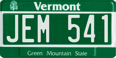 VT license plate JEM541