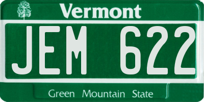 VT license plate JEM622
