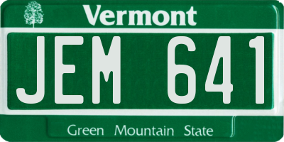 VT license plate JEM641