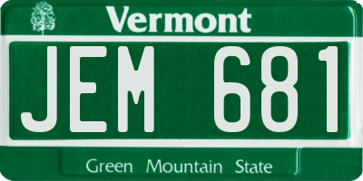 VT license plate JEM681