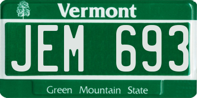 VT license plate JEM693