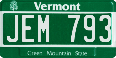 VT license plate JEM793