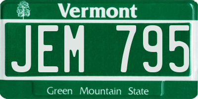VT license plate JEM795