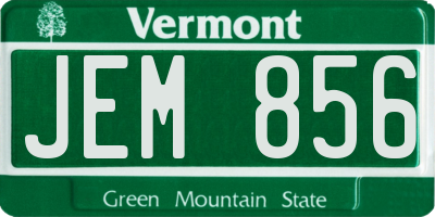 VT license plate JEM856