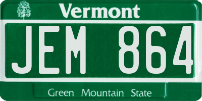 VT license plate JEM864
