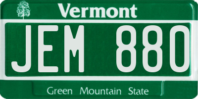 VT license plate JEM880