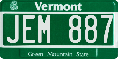 VT license plate JEM887
