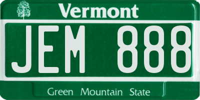 VT license plate JEM888