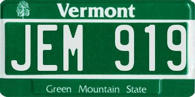 VT license plate JEM919