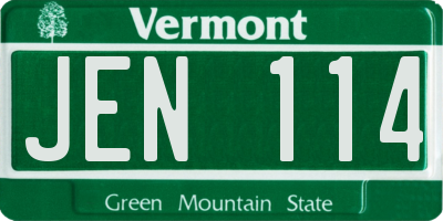 VT license plate JEN114