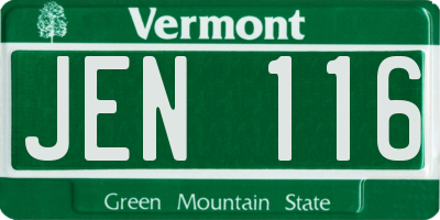 VT license plate JEN116