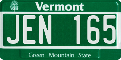 VT license plate JEN165