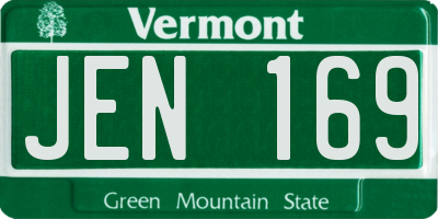VT license plate JEN169