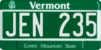 VT license plate JEN235