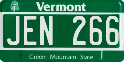 VT license plate JEN266