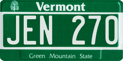 VT license plate JEN270