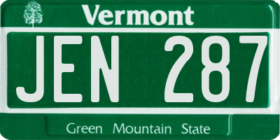 VT license plate JEN287