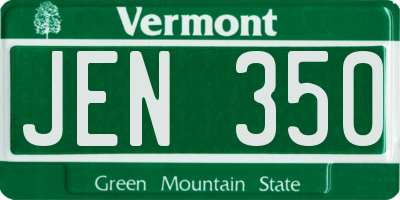 VT license plate JEN350