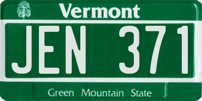 VT license plate JEN371