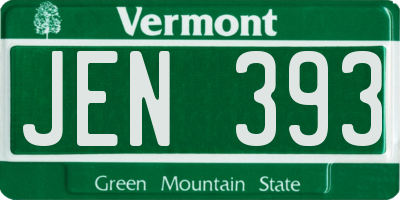 VT license plate JEN393