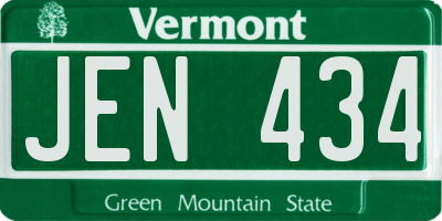 VT license plate JEN434