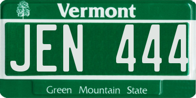 VT license plate JEN444