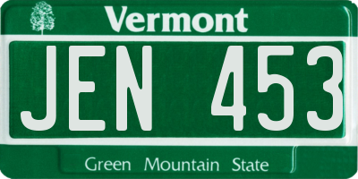 VT license plate JEN453