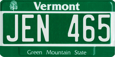 VT license plate JEN465