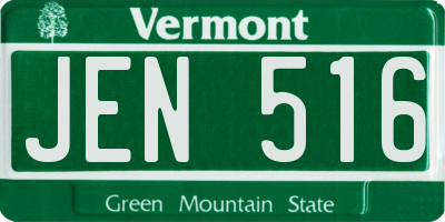 VT license plate JEN516