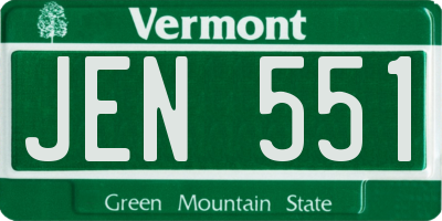 VT license plate JEN551
