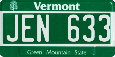 VT license plate JEN633