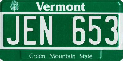 VT license plate JEN653