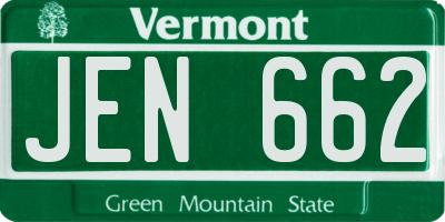 VT license plate JEN662