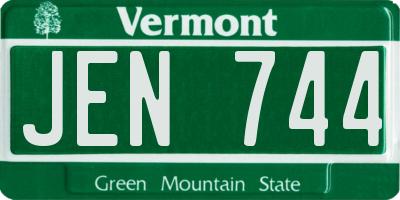 VT license plate JEN744