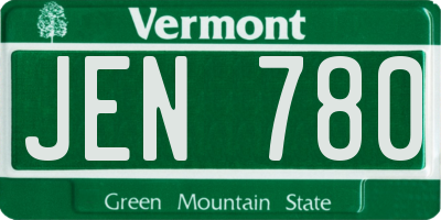 VT license plate JEN780