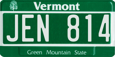 VT license plate JEN814