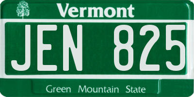 VT license plate JEN825