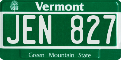 VT license plate JEN827
