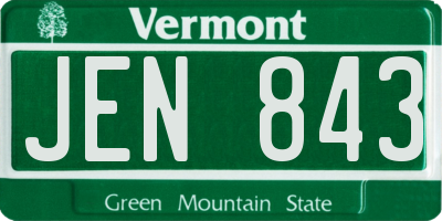 VT license plate JEN843
