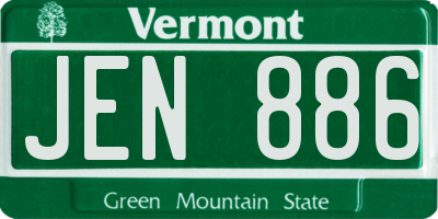 VT license plate JEN886