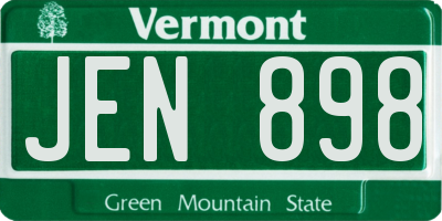 VT license plate JEN898