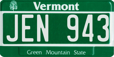 VT license plate JEN943