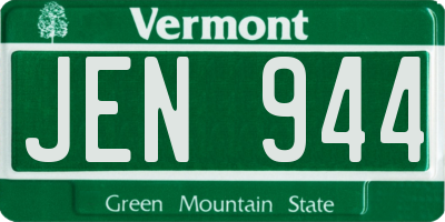 VT license plate JEN944