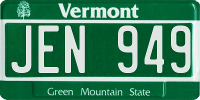 VT license plate JEN949