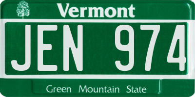 VT license plate JEN974