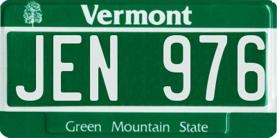 VT license plate JEN976