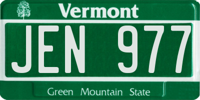 VT license plate JEN977
