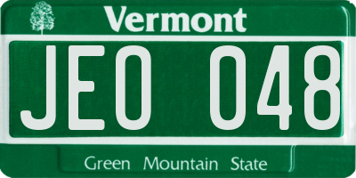 VT license plate JEO048