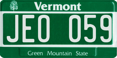 VT license plate JEO059